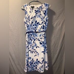 Alyx Blue and White Floral Midi Dress